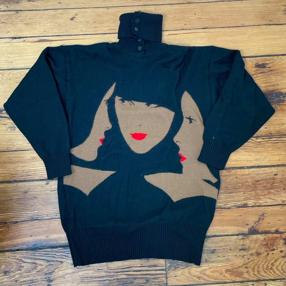 Vintage Intarsia Graphic Sweater
